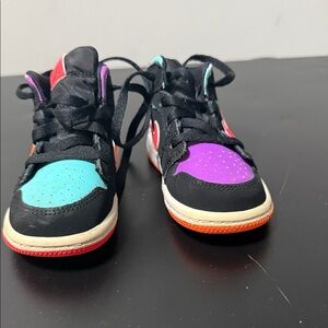 Jordan Kids Sneakers in Black, Purple, and Teal